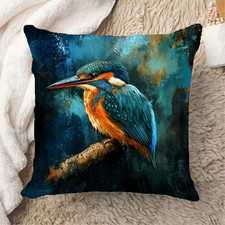 Kingfisher Bird Cushion Cover Art Pillow Case Sofa Home Decor Gift Luxury Throw