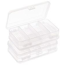 3pcs Double Layer Plastic Storage Container Portable Storage Organizer with 10