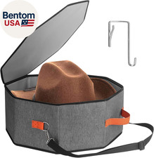 Hat Storage Box for Women  Men, Hardboard Support Cowboy Hat Boxes with 1 Door
