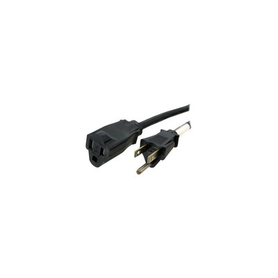 StarTech 15' NEMA 5-15R to NEMA 5-15P Power Extension Cord Black PAC10115