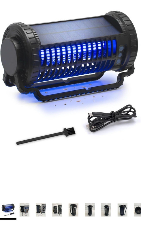 Solar + USB Type-C Mosquito Bug Zapper Lantern BK-29, Portable, Black
