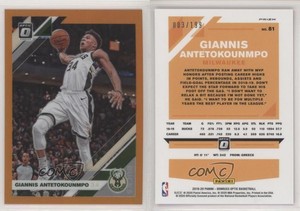 2019-20 Panini Donruss Optic Orange Prizm /199 Giannis Antetokounmpo #81