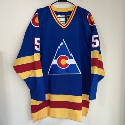 NWT Colorado Rockies Hockey Jersey CCM Blue Ramage #5 Size 52
