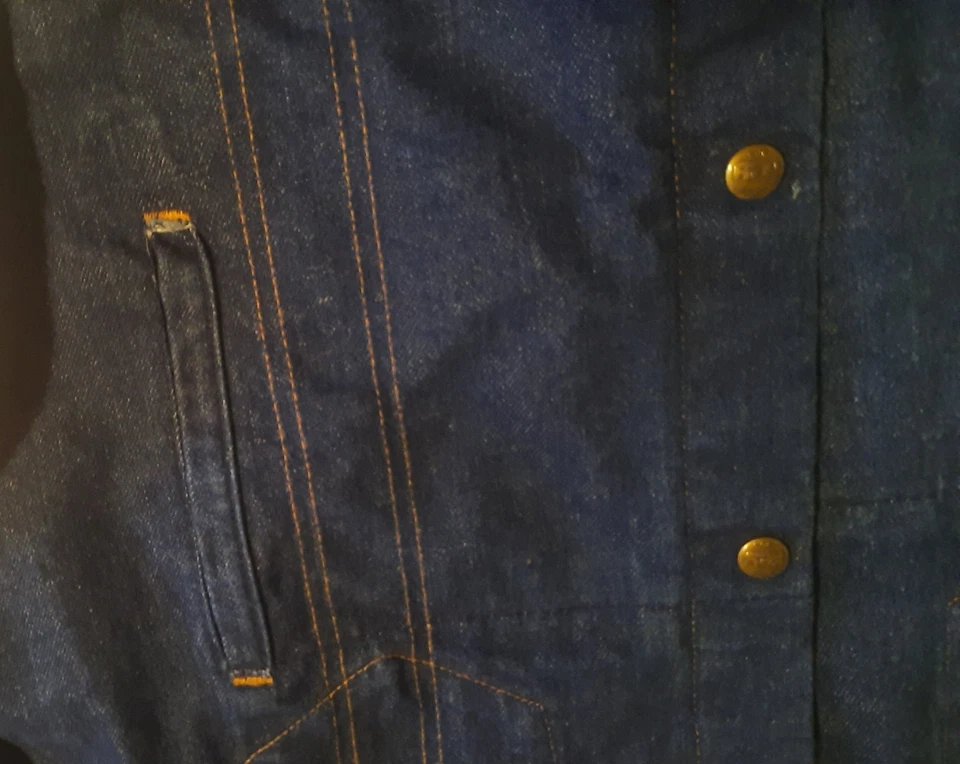 Chaqueta de camionero vaquera Key Imperial vintage forro a cuadros búfalo L Foto 4 de 4