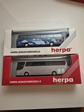 Herpa Reisebus Konvolut 2 Stück H0 1:87 Linienbus Fernreisebus Modelle neu OVP