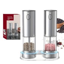 Macina pepe e sale  elettrico Ricaricabile, [2 Pezzi] in Acciaio Inossidabile,