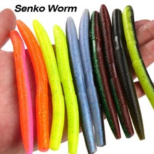 BUBBLE FISHING 20pcs Senko Worm Soft Bait 4in. 5.5in. Salt Scent Infused Elastic
