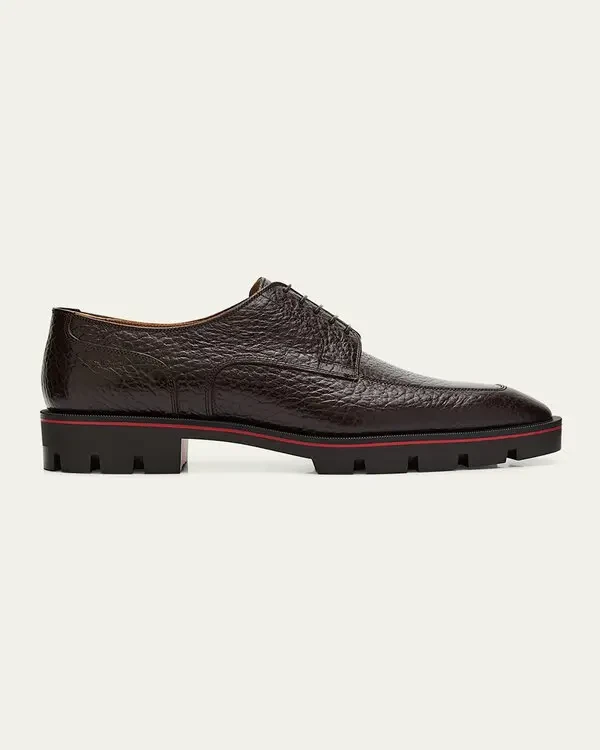 Christian Louboutin Mens Charlie Me Flat Brown Leather Testa Oxford Loafer 41 8 Grave Moc - Loafers - Patinated calf leather - Havane - Men  main image 4