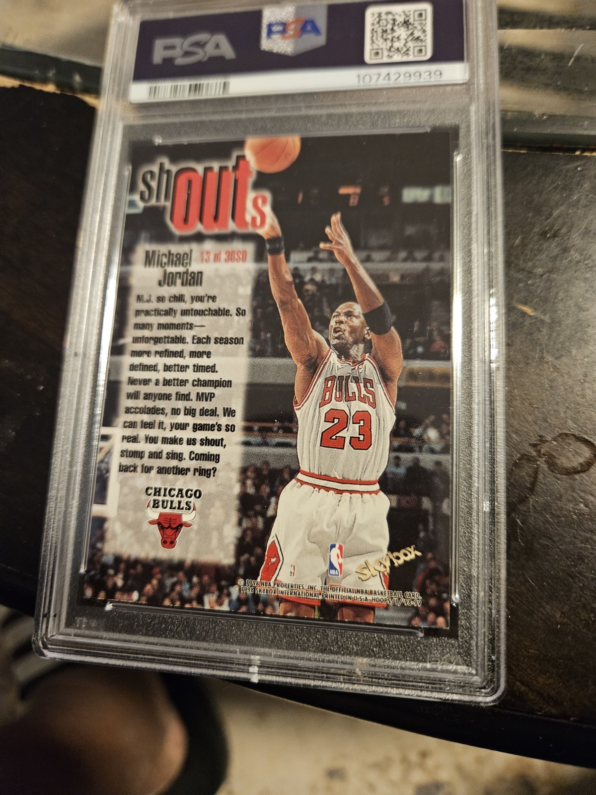 1998 Hoops Shout Outs Michael Jordan PSA 9! MJ Greatest Ever! view 2