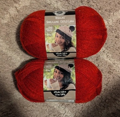 Loops & Threads Woolike Simili-Laine Yarn 85% Acrylic 15% Nylon 2 Skeins 678 Yds