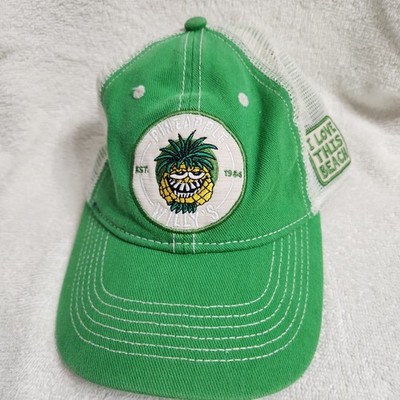 Pineapple Willy's Green & White Mesh  Hat Adjustable Panama City Beach