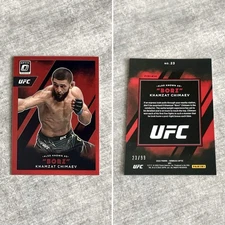Khamzat Chimaev Also Known As (AKA) “Borz” Red /99 — 2022 Donruss Optic UFC