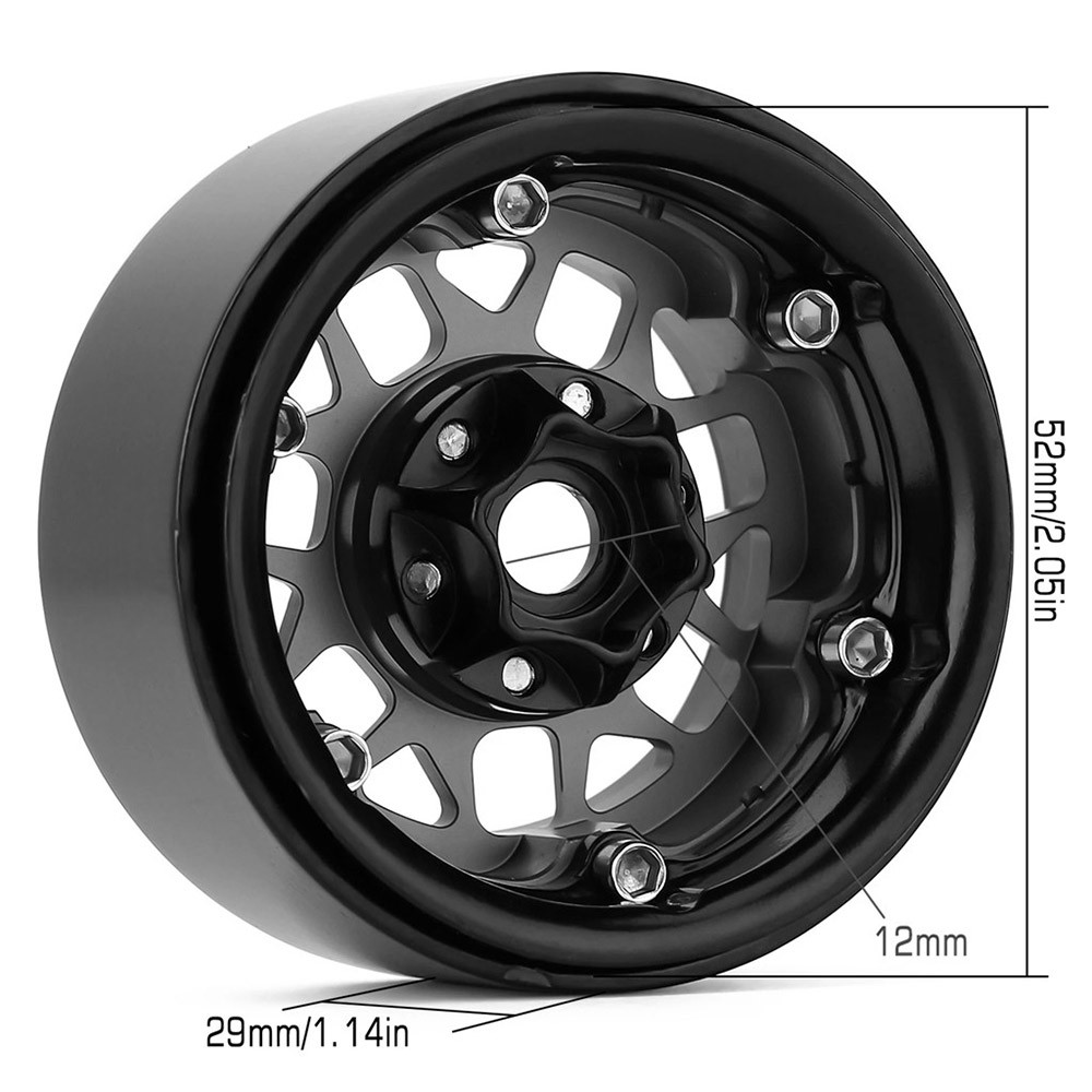 Aluminum Alloy Wheel Rim Beadlock 2.2in Wheel Rims Hub 4pcs Replacement For