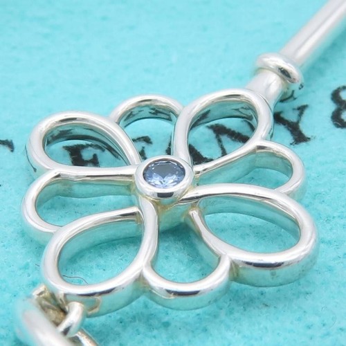 TIFFANY & Co. Sapphire Knot Key Pendant Necklace Silver AG925 Women's New - Picture 4 of 7