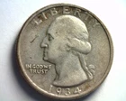 1934 WASHINGTON QUARTER EXTRA FINE XF EXTREMELY FINE EF RIM TONING NICE ORIGINAL