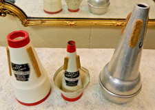 Brass Wind Music Mutes Lot of 1 Aluminum & 2 Stone Lined Conn & Humes & Berg