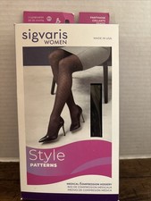 Sigvaris Patterns Black 20-30mmHg Women's Pantyhose Compression Hose