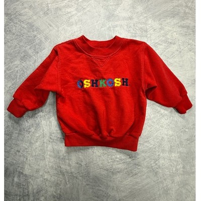Vtg 90s OshKosh B'gosh Red Embroidered Logo Crewneck Sweatshirt sz 24M spell out