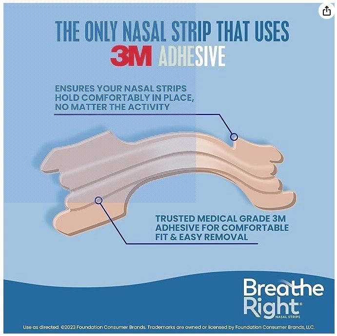 Breathe Right Original Nasal Strips, Tan, Snoring & Congestion Relief, 30 Count - image 3 of 3