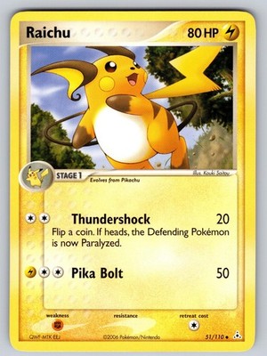 Raichu 51/110 Uncommon Holon Phantoms Pokemon Lightly Played