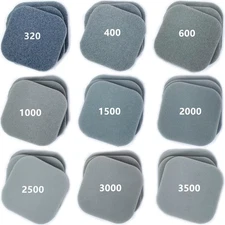 Sanding Blocks 54 Pack 9 Grits Soft 2x2 Inch Grey for Polishing