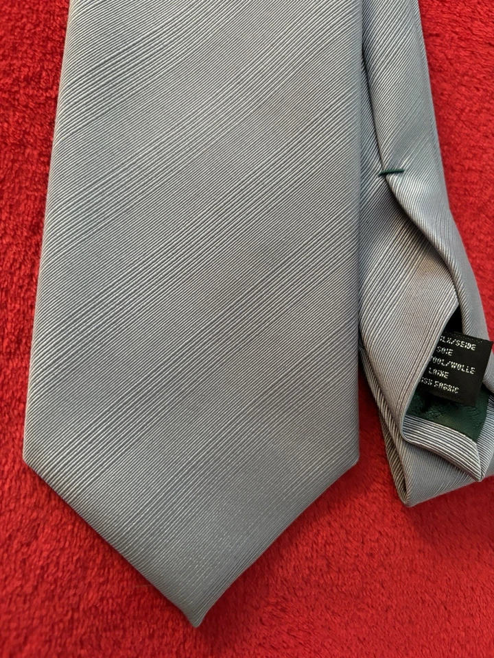 NWOT Atkinsons XMI Gray SILK/WOOL Royal Irish Poplin Self-Stripe Tie 3.75Wx60L - Image 3 of 4