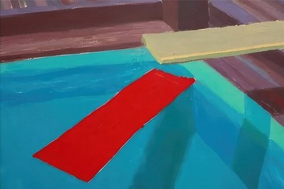David Hockney Plastikfolie schwimmend im Pool Druck 
