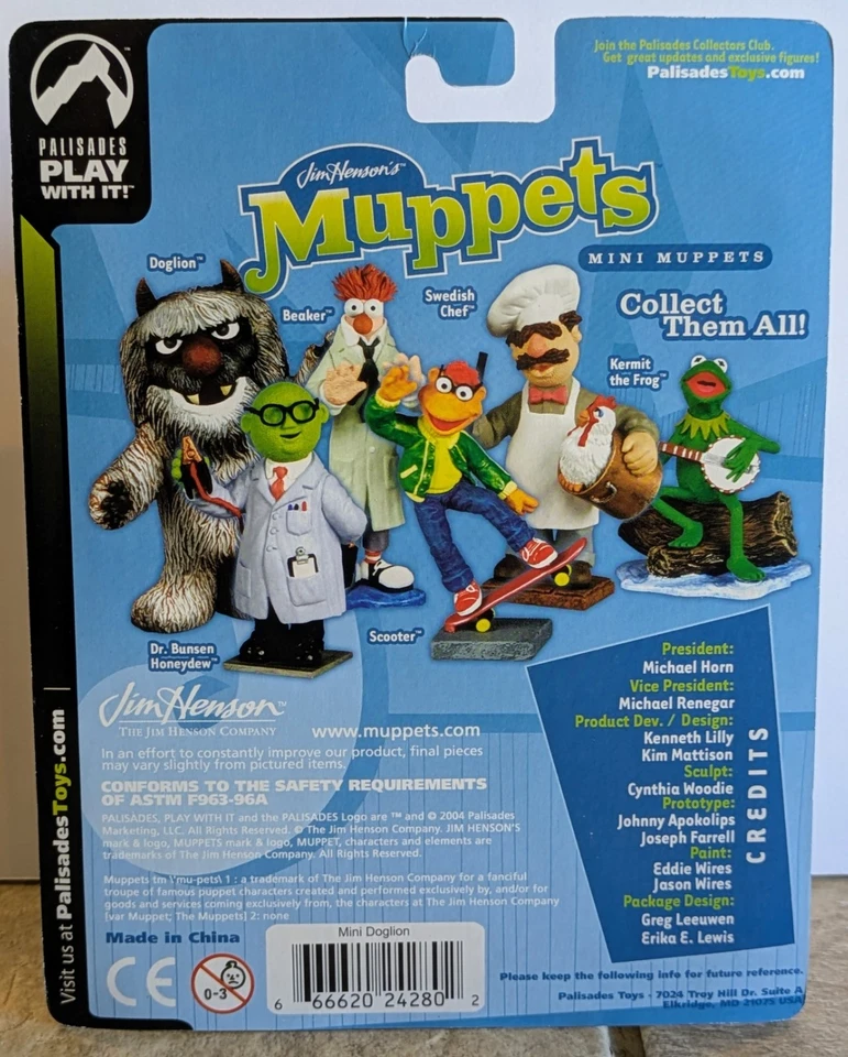 Minifigura de juguete Palisades The Muppets Show Doglion 2003 ¡Rara como nueva con caja! Foto 2 de 3