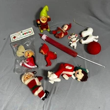 LOT Vintage Xmas Flocked & Misc