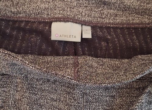 Pantaloni donna Athleta Activewear maglia nero/bianco design pied de poule taglia L, 32x28 - Foto 3 di 3