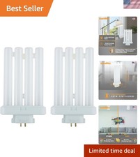 Energy-Efficient Quad Tube Compact Fluorescent Lamp - 10,000 Hour Life, 2 Pack