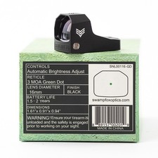 Swampfox Sentinel 3MOA 1x16 Micro Reflex Red/Green Dot Sight RMSc Cut Footprint
