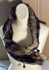 VINTAGE 3 PELTS FUR MINK STOLE WRAP
