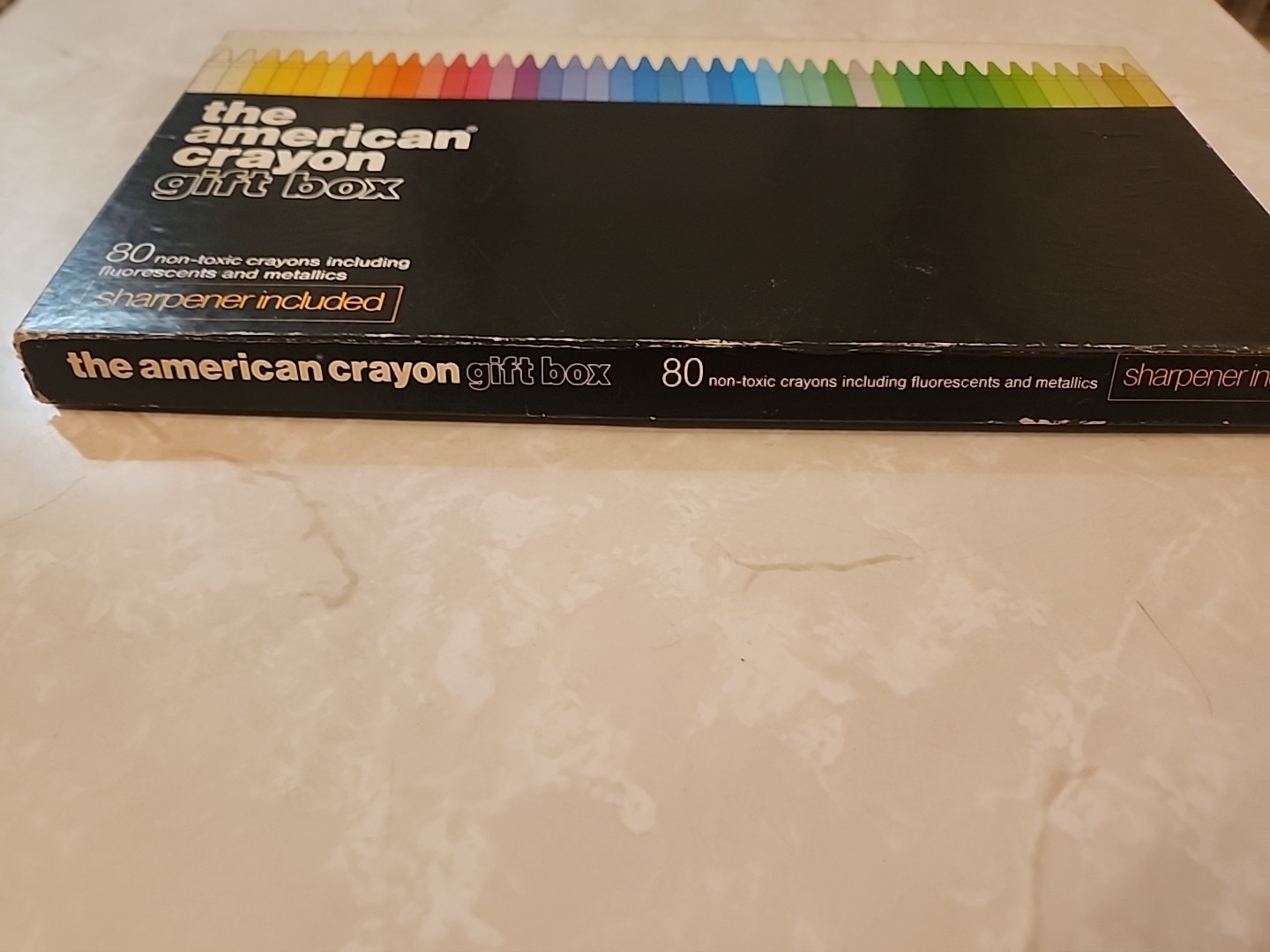 Vintage THE AMERICAN CRAYON GIFT BOX Sandusky OH Dixon 80ct box set