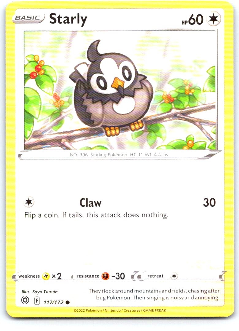 Starly 117/172 Common Brilliant Stars Pokemon Near Mint