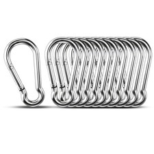 Small Carabiner Clip Hooks 10pcs 1.97 inch Carabiners Heavy Duty 304 Stainless