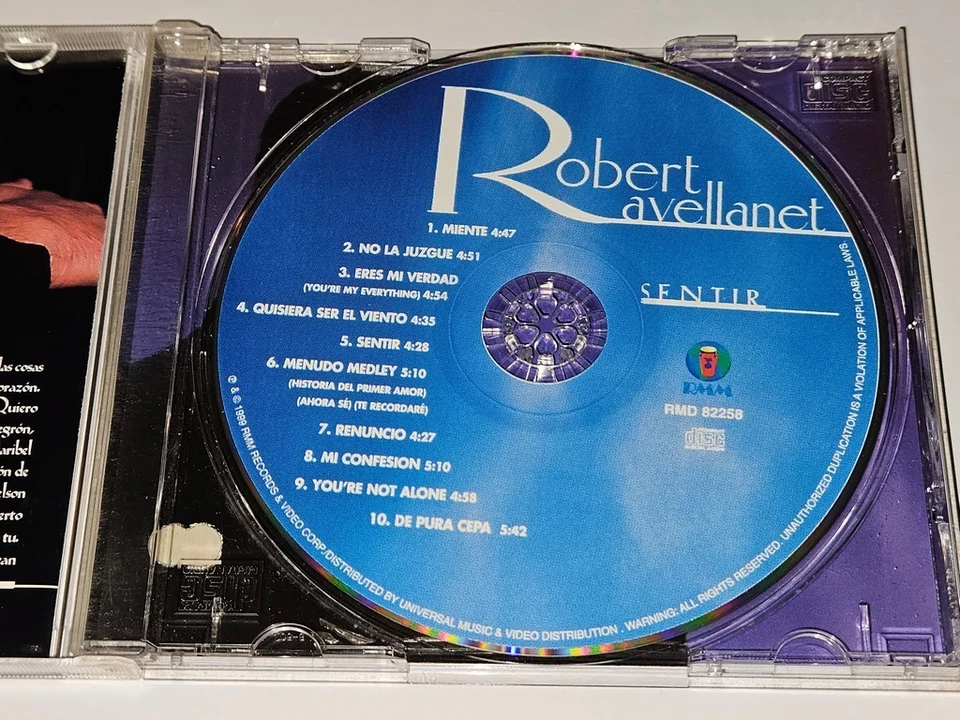 Robert Avellanet "Sentir" CD 10 Songs 1999 RMM Records Ex-Menudo *Free Shipping* - Imagem 2 de 4