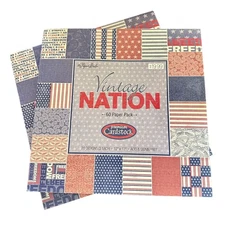 The Paper Studio Vintage Nation Paper Packs 12"x12" Scrapbook Paper