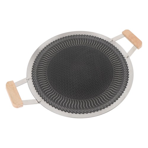 HG Korean BBQ Grill Pan Stainless Steel Even Heat Distribution Easy Cleanup - Picture 2 of 24