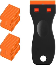 Car Razor Blade Scraper Tool Set, 2PCS Plastic Vehicle Glass Scraper with 20PCS 