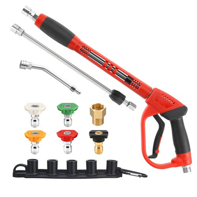 #ad Pressure Washer Gun with Replacement Wand Extension 30 Degree Curved Rod 5 ... $55.05