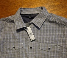 NWT Kenneth Cole Reaction Shirt M Imperial Blue Plaid Long Sleeve No Iron 69