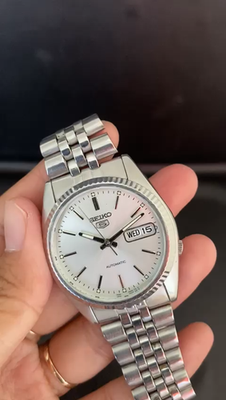 s.n様 Rare Seiko 5 President SNXJ89 Automatic 7S26-0500 Day Date Silver