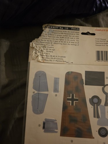 Messerschmitt BF109-4 / Trop Papercraft Modellbausatz 1989 - Bild 5 von 5