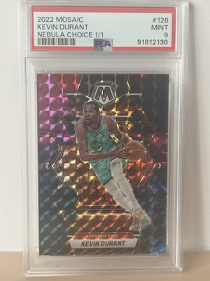 Kevin Durant (One Of One) - 2022 Panini Mosaic #126 - Nebula Choice 1/1 (PSA 9)