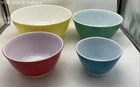 Pyrex Primary Colors 404 Mixing Bowl Set 4 Piece 401 402 403 404 Vintage