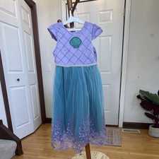 Mermaid Princess Dress Up Costume Purple  Teal Girls Tulle Skirt Bow