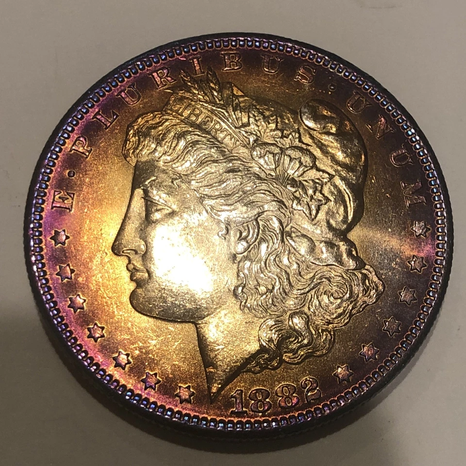 1882 S Morgan Silver Dollar Pristine Gem BU AWESOME P/L Beauty Stunning Toner - Image 3 of 4