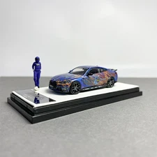 TM1:64 BMW M4 GPI biotech Alloy Car Model Static CarModel Ornament（Bring a doll）