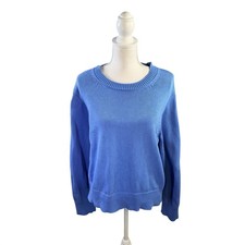 GAP Women's Crewneck Blue 100 Cotton Longsleeve Sweater Size L